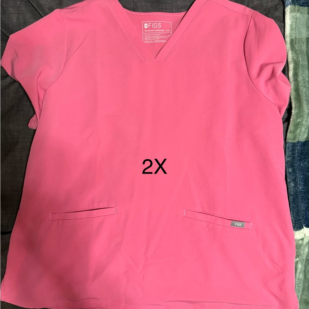 Figs scrub set/size 2X/pink